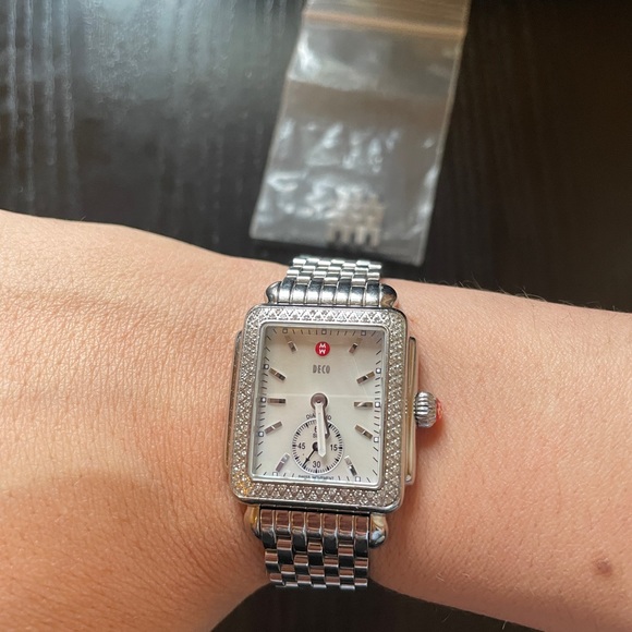 Michele Accessories - Michele Diamond Deco Mother of Pearl Face GUC